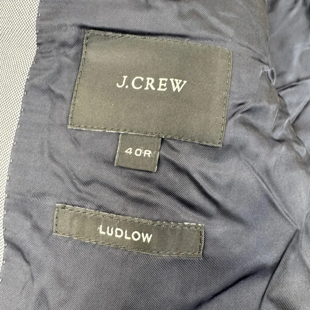 J.Crew Ludlow Blazer Mens 40R Grey Italian Cotton Two Button Sport Coat Jacket